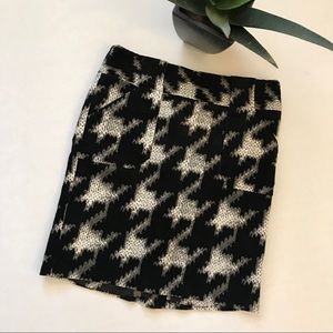 Houndstooth Corduroy Pencil Skirt
